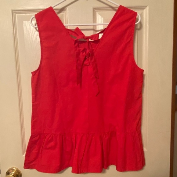 J.Crew Factory Red Double Bow-Back Peplum Tank Top Size S - Picture 3 of 3